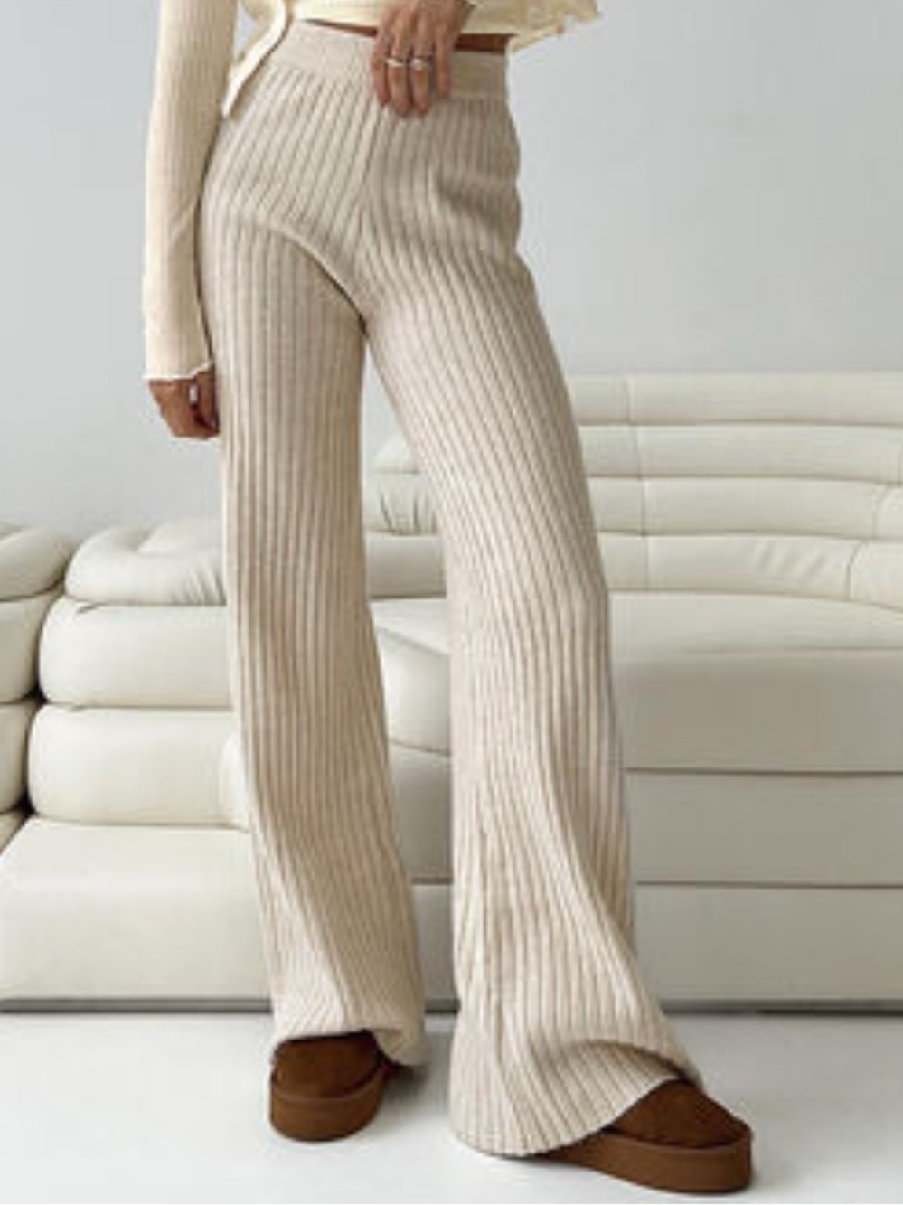 Princess Polly wide leg ribbed knit pants